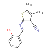 2-[(E)-[(2-hydroxyphenyl)methylidene]amino]-4,5-dimethylthiophene-3-carbonitrile