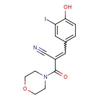 (2E)-3-(4-hydroxy-3-iodophenyl)-2-[(E)-morpholine-4-carbonyl]prop-2-enenitrile