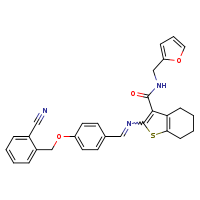 2-[(E)-({4-[(2-cyanophenyl)methoxy]phenyl}methylidene)amino]-N-(furan-2-ylmethyl)-4,5,6,7-tetrahydro-1-benzothiophene-3-carboxamide