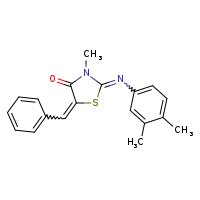 (2E,5E)-2-[(3,4-dimethylphenyl)imino]-3-methyl-5-(phenylmethylidene)-1,3-thiazolidin-4-one