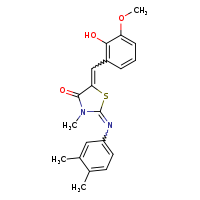 (2E,5E)-2-[(3,4-dimethylphenyl)imino]-5-[(2-hydroxy-3-methoxyphenyl)methylidene]-3-methyl-1,3-thiazolidin-4-one