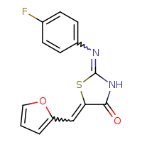 (2E,5E)-2-[(4-fluorophenyl)imino]-5-(furan-2-ylmethylidene)-1,3-thiazolidin-4-one