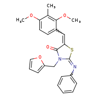 (2E,5E)-5-[(2,4-dimethoxy-3-methylphenyl)methylidene]-3-(furan-2-ylmethyl)-2-(phenylimino)-1,3-thiazolidin-4-one
