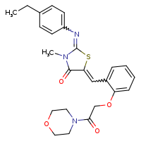 (2E,5Z)-2-[(4-ethylphenyl)imino]-3-methyl-5-({2-[2-(morpholin-4-yl)-2-oxoethoxy]phenyl}methylidene)-1,3-thiazolidin-4-one