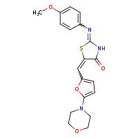 (2E,5Z)-2-[(4-methoxyphenyl)imino]-5-{[5-(morpholin-4-yl)furan-2-yl]methylidene}-1,3-thiazolidin-4-one