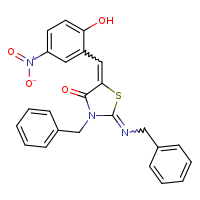 (2E,5Z)-3-benzyl-2-(benzylimino)-5-[(2-hydroxy-5-nitrophenyl)methylidene]-1,3-thiazolidin-4-one