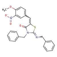 (2E,5Z)-3-benzyl-2-(benzylimino)-5-[(4-methoxy-3-nitrophenyl)methylidene]-1,3-thiazolidin-4-one