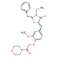 (2E,5Z)-3-ethyl-5-({3-methoxy-4-[2-(morpholin-4-yl)-2-oxoethoxy]phenyl}methylidene)-2-(phenylimino)-1,3-thiazolidin-4-one