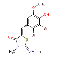 (2E,5Z)-5-[(2,3-dibromo-4-hydroxy-5-methoxyphenyl)methylidene]-3-methyl-2-(methylimino)-1,3-thiazolidin-4-one