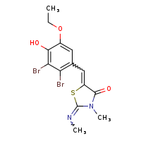 (2E,5Z)-5-[(2,3-dibromo-5-ethoxy-4-hydroxyphenyl)methylidene]-3-methyl-2-(methylimino)-1,3-thiazolidin-4-one