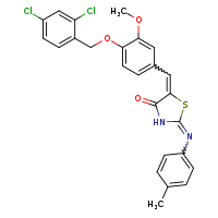(2E,5Z)-5-({4-[(2,4-dichlorophenyl)methoxy]-3-methoxyphenyl}methylidene)-2-[(4-methylphenyl)imino]-1,3-thiazolidin-4-one