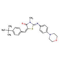 (2E,5Z)-5-[(4-tert-butylphenyl)methylidene]-3-methyl-2-{[4-(morpholin-4-yl)phenyl]imino}-1,3-thiazolidin-4-one
