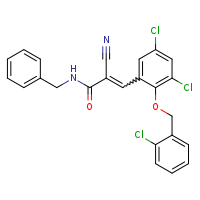 (2E)-N-benzyl-2-cyano-3-{3,5-dichloro-2-[(2-chlorophenyl)methoxy]phenyl}prop-2-enamide