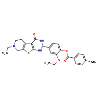 2-ethoxy-4-{11-ethyl-3-oxo-8-thia-4,6,11-triazatricyclo[7.4.0.0²,?]trideca-1(9),2(7)-dien-5-yl}phenyl 4-methylbenzoate
