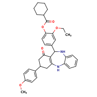2-ethoxy-4-[14-(4-methoxyphenyl)-12-oxo-2,9-diazatricyclo[9.4.0.0³,?]pentadeca-1(11),3,5,7-tetraen-10-yl]phenyl cyclohexanecarboxylate