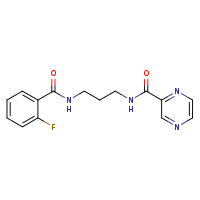 2-fluoro-N-[3-(pyrazin-2-ylformamido)propyl]benzamide