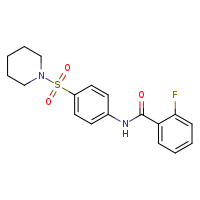 2-fluoro-N-[4-(piperidine-1-sulfonyl)phenyl]benzamide