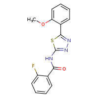 2-fluoro-N-[5-(2-methoxyphenyl)-1,3,4-thiadiazol-2-yl]benzamide