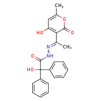 2-hydroxy-N'-[(1E)-1-(4-hydroxy-6-methyl-2-oxopyran-3-yl)ethylidene]-2,2-diphenylacetohydrazide