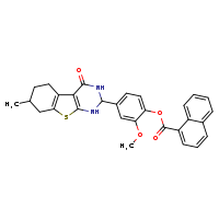 2-methoxy-4-{11-methyl-3-oxo-8-thia-4,6-diazatricyclo[7.4.0.0²,?]trideca-1(9),2(7)-dien-5-yl}phenyl naphthalene-1-carboxylate
