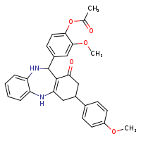 2-methoxy-4-[14-(4-methoxyphenyl)-12-oxo-2,9-diazatricyclo[9.4.0.0³,?]pentadeca-1(11),3,5,7-tetraen-10-yl]phenyl acetate