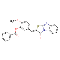 2-methoxy-5-{[(4Z)-3-oxo-5-thia-2,7-diazatricyclo[6.4.0.0²,?]dodeca-1(12),6,8,10-tetraen-4-ylidene]methyl}phenyl benzoate