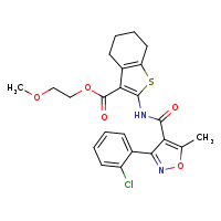 2-methoxyethyl 2-[3-(2-chlorophenyl)-5-methyl-1,2-oxazole-4-amido]-4,5,6,7-tetrahydro-1-benzothiophene-3-carboxylate