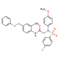 2-[N-(4-methoxyphenyl)-4-fluorobenzenesulfonamido]-N-{2-methyl-4-[(phenylsulfanyl)methyl]phenyl}acetamide
