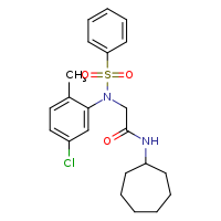 2-[N-(5-chloro-2-methylphenyl)benzenesulfonamido]-N-cycloheptylacetamide