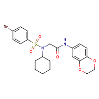 2-(N-cyclohexyl-4-bromobenzenesulfonamido)-N-(2,3-dihydro-1,4-benzodioxin-6-yl)acetamide