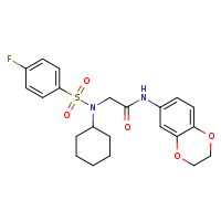 2-(N-cyclohexyl-4-fluorobenzenesulfonamido)-N-(2,3-dihydro-1,4-benzodioxin-6-yl)acetamide