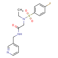 2-(N-ethyl-4-fluorobenzenesulfonamido)-N-(pyridin-3-ylmethyl)acetamide