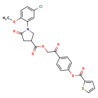 2-oxo-2-[4-(thiophene-2-carbonyloxy)phenyl]ethyl 1-(5-chloro-2-methoxyphenyl)-5-oxopyrrolidine-3-carboxylate