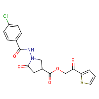 2-oxo-2-(thiophen-2-yl)ethyl 1-(4-chlorobenzamido)-5-oxopyrrolidine-3-carboxylate