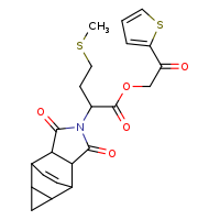 2-oxo-2-(thiophen-2-yl)ethyl 2-{3,5-dioxo-4-azatetracyclo[5.3.2.0²,?.0?,¹?]dodec-11-en-4-yl}-4-(methylsulfanyl)butanoate
