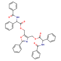 [2-phenyl-4-({[2-phenyl-2-(phenylformamido)acetyl]oxy}methyl)-1,3-oxazol-5-yl]methyl 2-phenyl-2-(phenylformamido)acetate