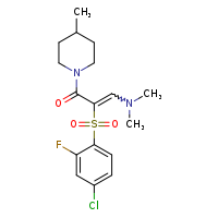 (2Z)-2-(4-chloro-2-fluorobenzenesulfonyl)-3-(dimethylamino)-1-(4-methylpiperidin-1-yl)prop-2-en-1-one