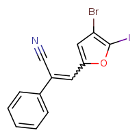 (2Z)-3-(4-bromo-5-iodofuran-2-yl)-2-phenylprop-2-enenitrile