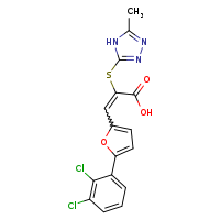 (2Z)-3-[5-(2,3-dichlorophenyl)furan-2-yl]-2-[(5-methyl-4H-1,2,4-triazol-3-yl)sulfanyl]prop-2-enoic acid