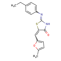 (2Z,5E)-2-[(4-ethylphenyl)imino]-5-[(5-methylfuran-2-yl)methylidene]-1,3-thiazolidin-4-one