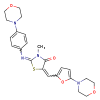 (2Z,5E)-3-methyl-5-{[5-(morpholin-4-yl)furan-2-yl]methylidene}-2-{[4-(morpholin-4-yl)phenyl]imino}-1,3-thiazolidin-4-one
