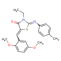 (2Z,5E)-5-[(2,5-dimethoxyphenyl)methylidene]-3-ethyl-2-[(4-methylphenyl)imino]-1,3-thiazolidin-4-one