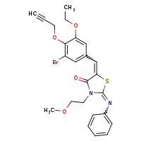 (2Z,5E)-5-{[3-bromo-5-ethoxy-4-(prop-2-yn-1-yloxy)phenyl]methylidene}-3-(2-methoxyethyl)-2-(phenylimino)-1,3-thiazolidin-4-one