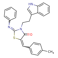 (2Z,5Z)-3-[2-(1H-indol-3-yl)ethyl]-5-[(4-methylphenyl)methylidene]-2-(phenylimino)-1,3-thiazolidin-4-one
