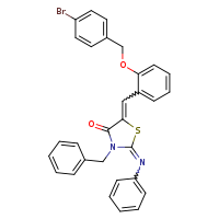 (2Z,5Z)-3-benzyl-5-({2-[(4-bromophenyl)methoxy]phenyl}methylidene)-2-(phenylimino)-1,3-thiazolidin-4-one