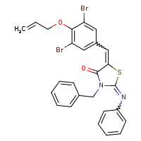 (2Z,5Z)-3-benzyl-5-{[3,5-dibromo-4-(prop-2-en-1-yloxy)phenyl]methylidene}-2-(phenylimino)-1,3-thiazolidin-4-one
