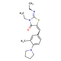 (2Z,5Z)-3-ethyl-2-(ethylimino)-5-{[3-methyl-4-(pyrrolidin-1-yl)phenyl]methylidene}-1,3-thiazolidin-4-one
