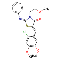 (2Z,5Z)-5-[(2-chloro-4,5-dimethoxyphenyl)methylidene]-3-(2-methoxyethyl)-2-(phenylimino)-1,3-thiazolidin-4-one