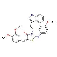(2Z,5Z)-5-[(3,4-dimethoxyphenyl)methylidene]-3-[2-(1H-indol-3-yl)ethyl]-2-[(4-methoxyphenyl)imino]-1,3-thiazolidin-4-one