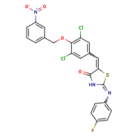 (2Z,5Z)-5-({3,5-dichloro-4-[(3-nitrophenyl)methoxy]phenyl}methylidene)-2-[(4-fluorophenyl)imino]-1,3-thiazolidin-4-one